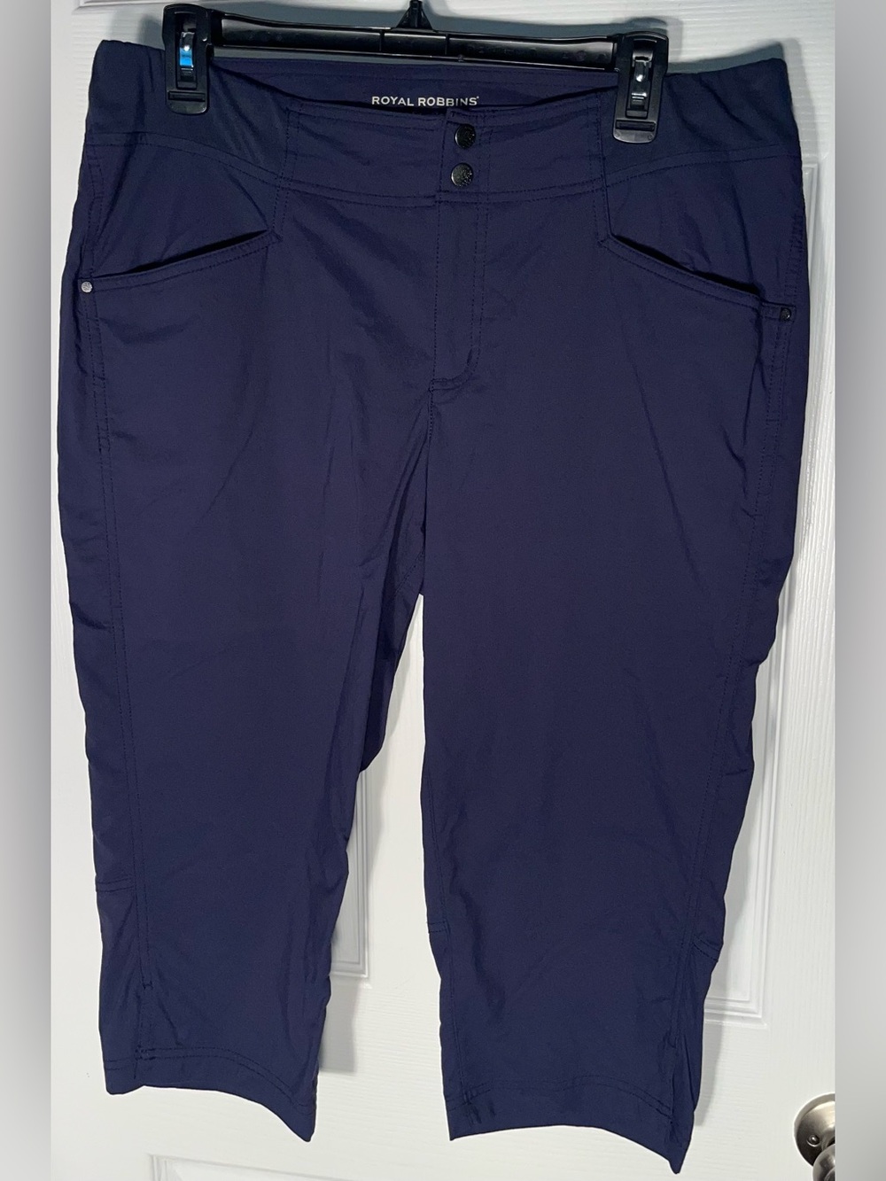 Women’s Royal Robbins Jammer II Capri Pants Trim Fit Navy Blue Size 12 Nylon